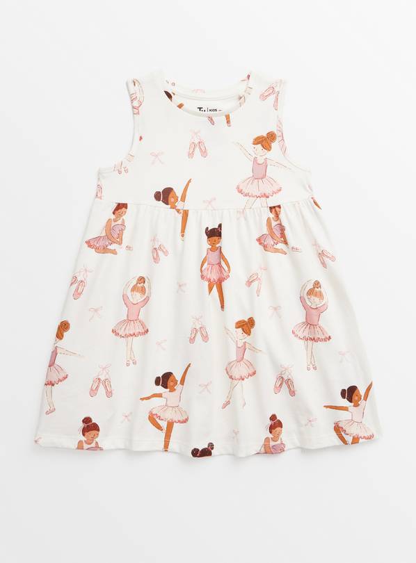 Cream Ballerina Print Jersey Dress 1-2 years